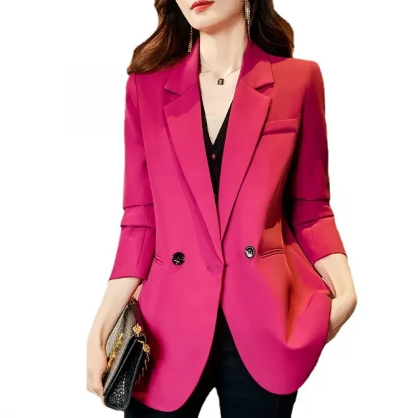 ربيع الخريف 2025 المرأة سترة بدلة صغيرة النسخة الكورية الترفيه السيدات السترة معطف مزاجه تصميم تحسس سيدة ملابس خارجية