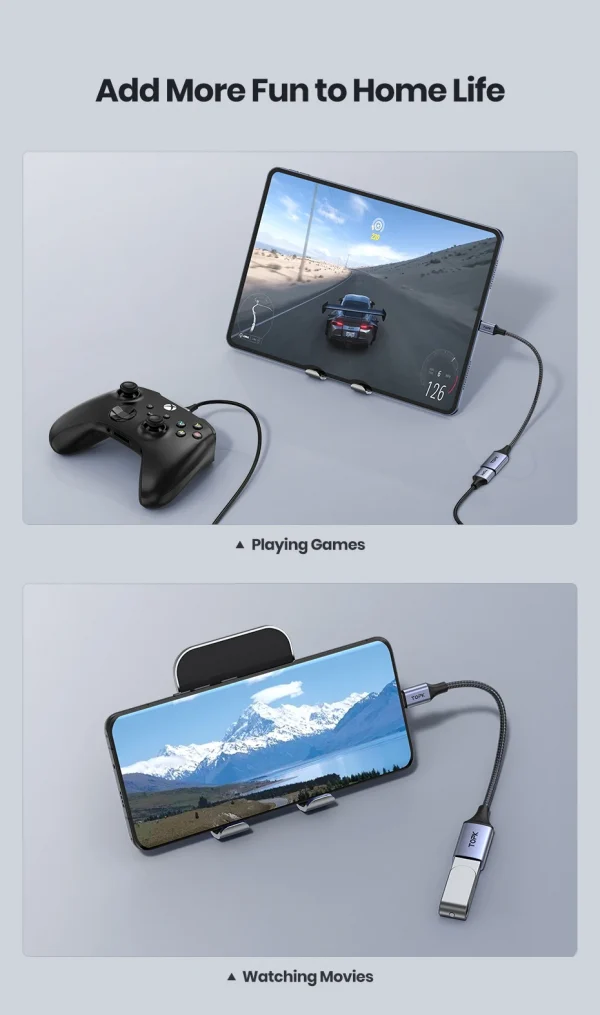 TOPK USB C إلى USB A Dapter OTG كابل نوع C ذكر إلى USB 3.0 2.0 أنثى كابل لمحول ماك بوك برو سامسونج نوع C