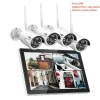Hiseeu 3/5MP 10CH NVR مع شاشة 10.1 بوصة مجموعة كاميرات أمنية لاسلكية في الهواء الطلق كاميرا IP مقاومة للماء مجموعة نظام المراقبة بالدوائر التليفزيونية المغلقة