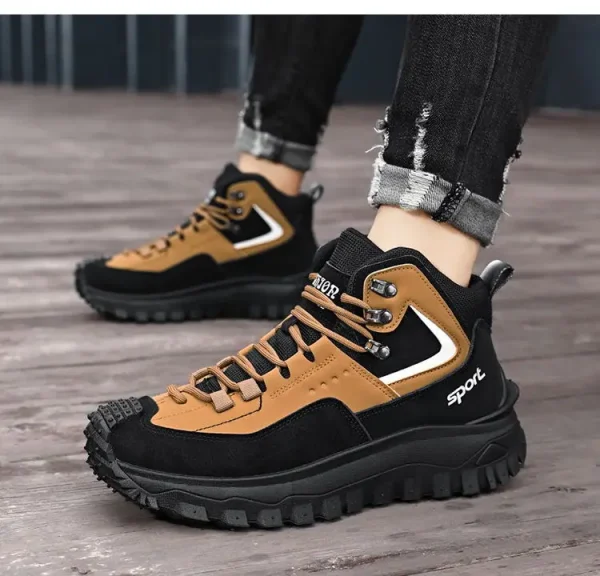 جديد الرجال عالية الجودة ماركة الأحذية الجلدية سلامة العمل الأحذية