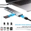 USB C HUB نوع C الفاصل إلى HDMI-4K محطة إرساء محول الكمبيوتر المحمول مع PD SD TF RJ45 Thunderbolt 3 لماك بوك اير M1 باد برو