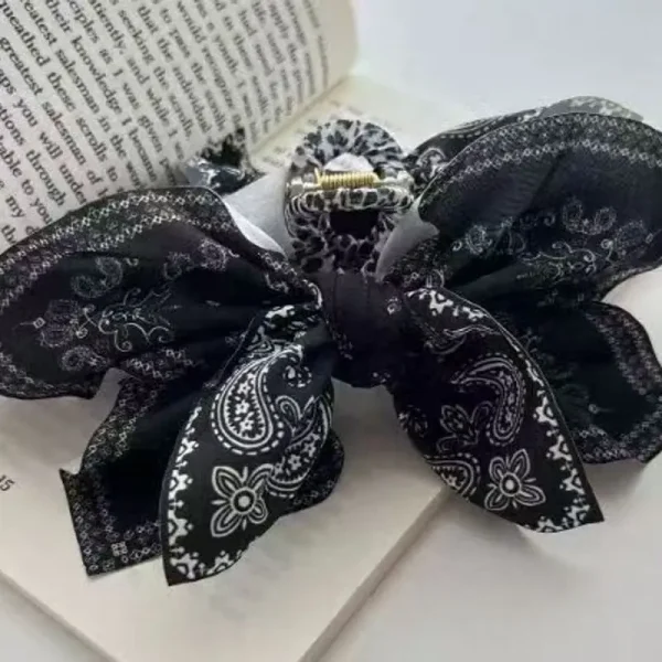 قطعة واحدة جديدة من زهرة الكاجو على الوجهين، مشبك للإمساك على شكل فراشة، مشبك شعر على شكل فراشة، مشبك أنيق لعطلة الصيف