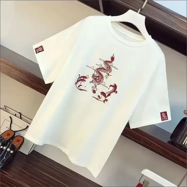 2025 جديد اليابانية Harajuku المحملة القمم النمط الصيني تانغ دعوى المرأة تي شيرت غير رسمي واسعة الساق الكونغ فو فستان أطفال مع سروال داخلي الملابس الشرقية