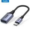 TOPK USB C إلى USB A Dapter OTG كابل نوع C ذكر إلى USB 3.0 2.0 أنثى كابل لمحول ماك بوك برو سامسونج نوع C