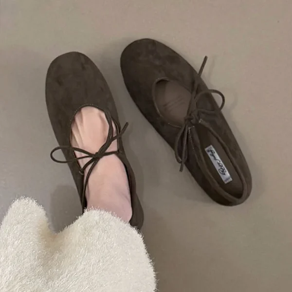 أحذية نسائية مسطحة بعقدة فراشة عصرية مع حذاء كاجوال للنساء حذاء ناعم للأقدام بمقدمة مستديرة حذاء مسطح للنساء قابل للارتداء بسهولة