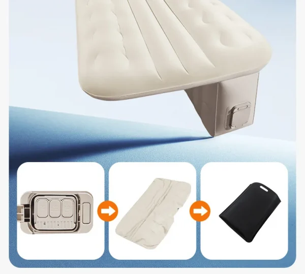 مرتبة هوائية خلفية للسفر أوتوماتيكية للسيارة، سرير محمول ذكي AI قابل للنفخ للنوم في السيارة