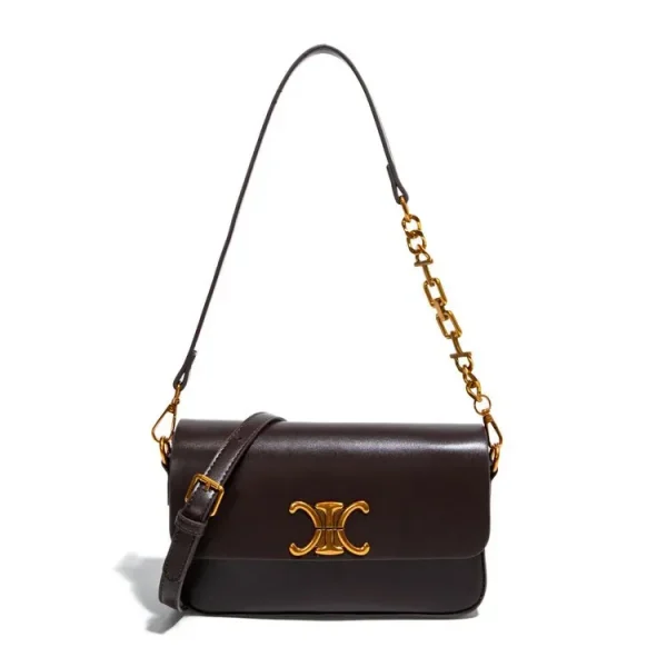 حقيبة كتف مكعبة الشكل، مربعة الشكل مدمجة مع سلسلة مصقولة، تصميم متعدد الاستخدامات للحمل في اتجاهين، مظهر جديد لعام 2026