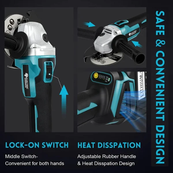 125/100 مللي متر فرش زاوية طاحونة تلميع آلة القطع اللاسلكي زاوية طاحونة أداة لماكيتا 18 فولت بطارية دبوس