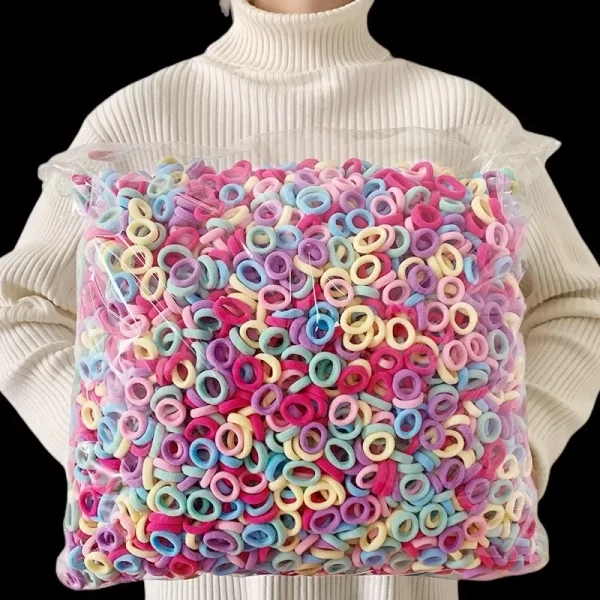 200 قطعة النساء الفتيات الملونة النايلون مرونة العصابات الشعر ذيل حصان عقد الشعر الصغيرة التعادل الأربطة المطاطية Scrunchie إكسسوارات الشعر