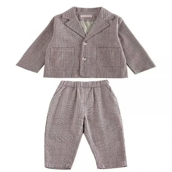بدلة فتيان للأطفال للربيع والخريف، بدلة أطفال، ملابس 2025 الجديدة للأطفال، قمصان وبناطيل كاجوال، طقم من قطعتين للملابس الرسمية