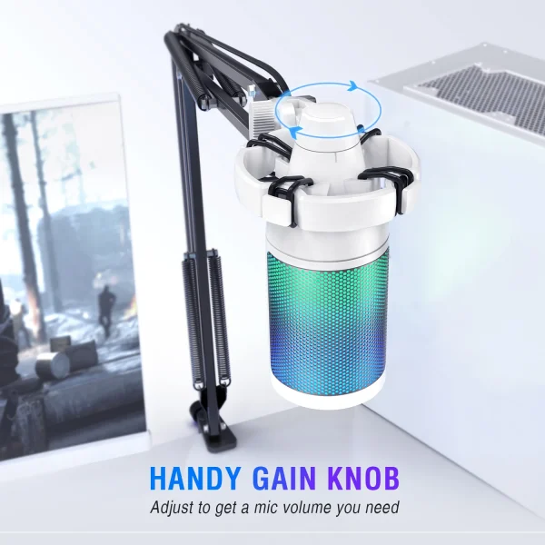 مجموعة ميكروفون ألعاب FIFINE USB للكمبيوتر الشخصي، مجموعة ميكروفون قلبي مكثف لجهاز PS4/5 مع زر كتم الصوت/RGB/حامل ذراع، لبث الفيديو-A6T