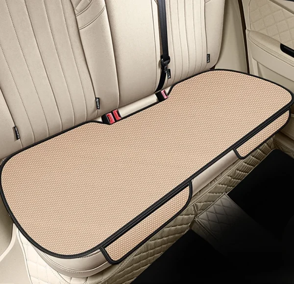 وسادة مقعد السيارة من الحرير الجليدي المسامي، مقاومة للانزلاق ومقاومة للاهتراء، غطاء مقعد السيارة من الحرير الجليدي بلون سادة، تناسب معظم السيارات عالميًا