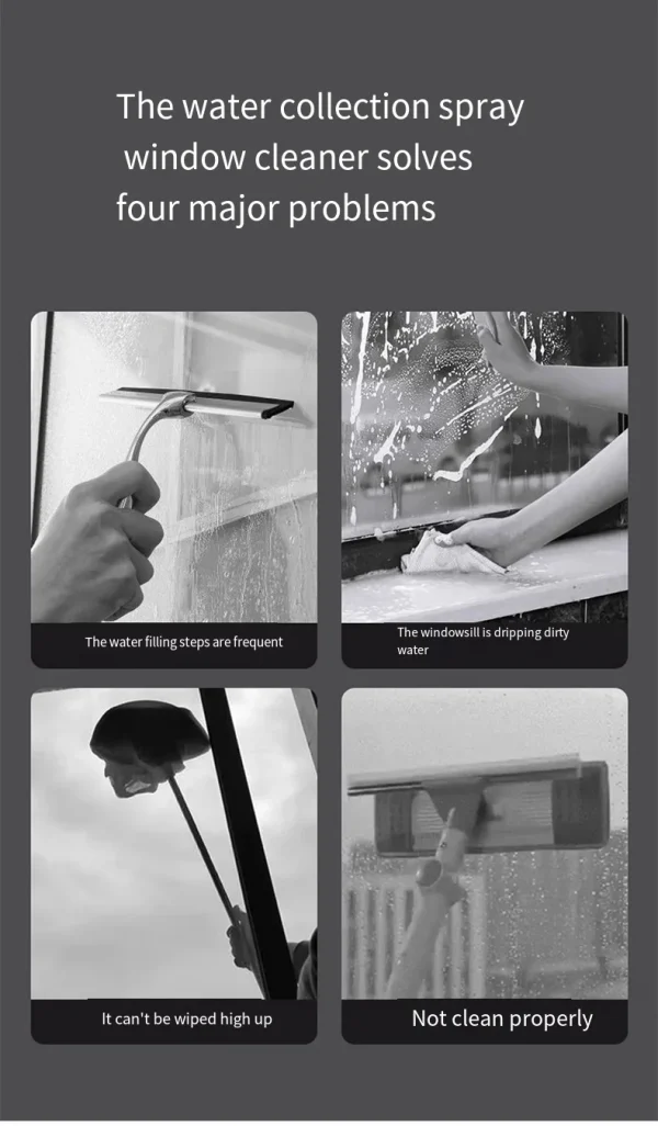 ماكينة تنظيف النوافذ الكهربائية اللاسلكية متعددة الوظائف، أدوات تنظيف الزجاج المحمولة الأوتوماتيكية القابلة لإعادة الشحن باللون الأبيض