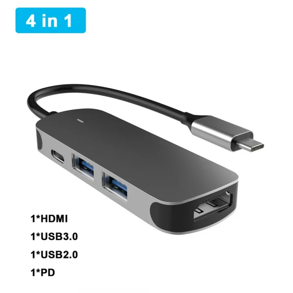 USB C HUB نوع C الفاصل إلى HDMI-4K محطة إرساء محول الكمبيوتر المحمول مع PD SD TF RJ45 Thunderbolt 3 لماك بوك اير M1 باد برو