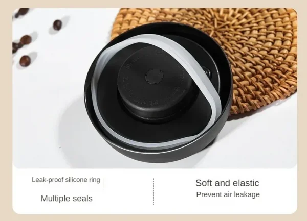 وعاء قهوة بغطاء أسود متعدد السعة، وعاء تخزين يدوي مقاوم للرطوبة، إبريق شاي زجاجي للمطبخ، وعاء تخزين حبوب القهوة، جرة محكمة الغلق