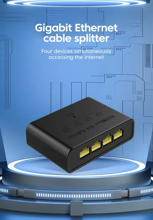 VIKEFON 5-port جيجابت جهاز سويتش للشبكات إيثرنت RJ45 منفذ الشبكة كابل اتصال التبديل شبكة الفاصل كابل المتوسع