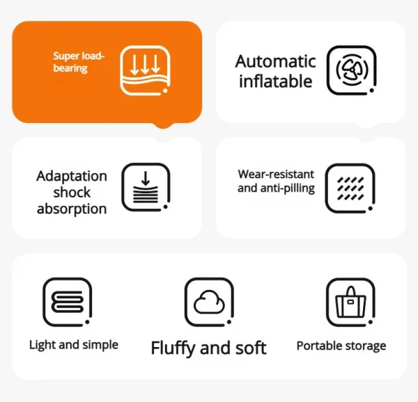 مرتبة هوائية خلفية للسفر أوتوماتيكية للسيارة، سرير محمول ذكي AI قابل للنفخ للنوم في السيارة