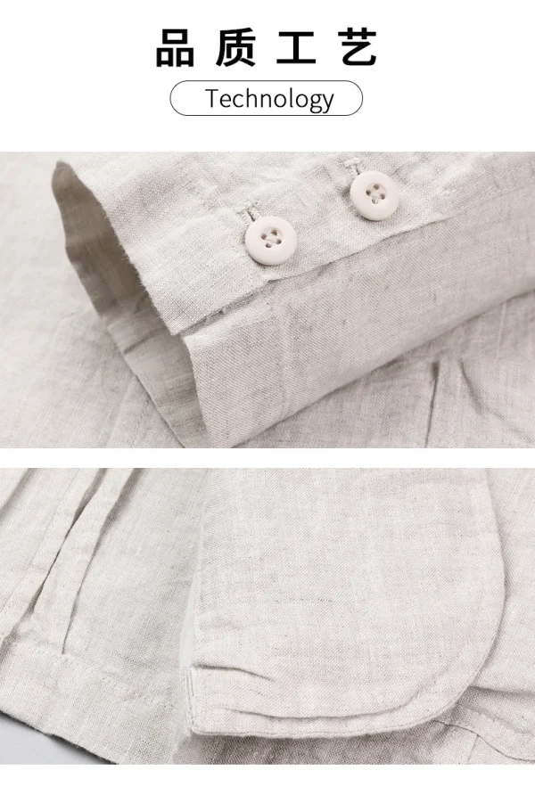 ربيع صيف 2025 بدلة رجالية جديدة عالية الجودة من الكتان الرجالي الأنيق قميص رقيق تركيب قماش معطف رجالي 100٪ كتان بليزر