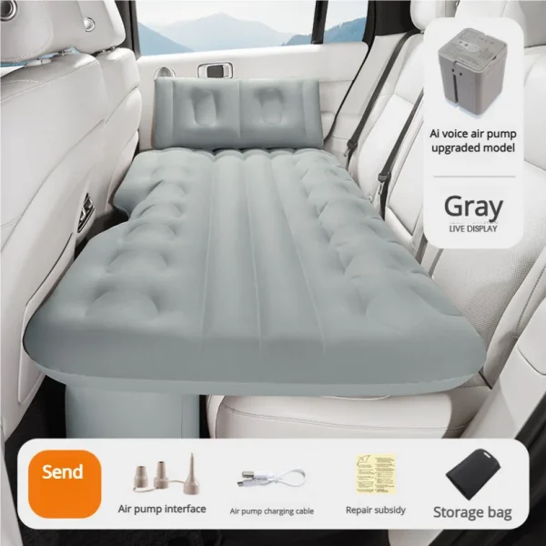 مرتبة هوائية خلفية للسفر أوتوماتيكية للسيارة، سرير محمول ذكي AI قابل للنفخ للنوم في السيارة