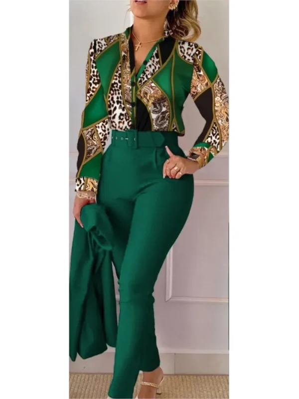 أزياء مطبوعة بأكمام طويلة قميص المرأة دعوى ربيع الخريف سليم صالح