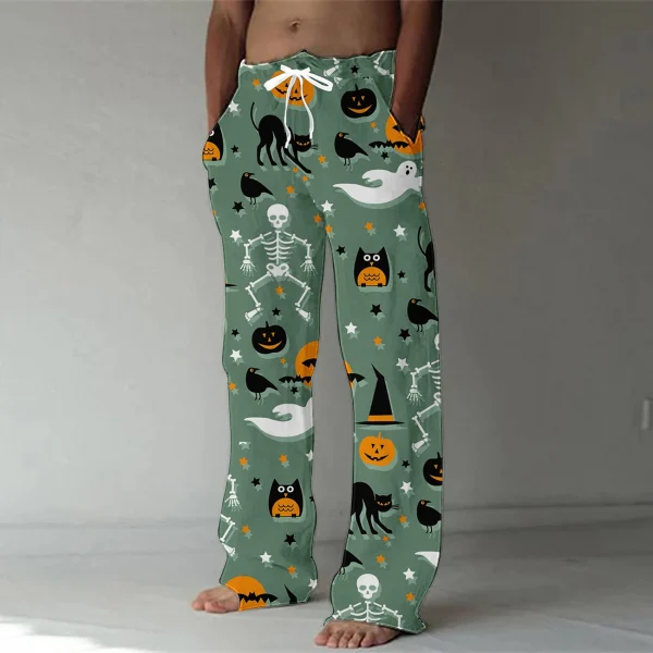 أزياء ربيع/صيف 2023 بنطلونات رجال من القطن والبانبوا بطباعة ثلاثية الأبعاد، شارع هيب هوب، شاطئ، ترفيهية، سريعة الجفاف، بنطلونات رقص ويوغا