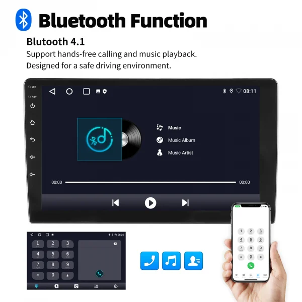 راديو ستيريو للسيارة من ESSGOO مقاس 9 بوصات 2 DIN مزود بتقنية Carplay يعمل بنظام الأندرويد وستيريو للسيارة وبلوتوث 64 جيجا ونظام تحديد المواقع والملاحة RDS وواي فاي وUSB FM DAB + CAM