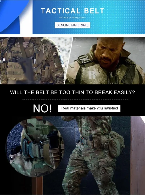 حزام تكتيكي أصلي سريع الإصدار حزام عسكري خارجي ناعم من النايلون الحقيقي إكسسوارات رياضية للرجال والنساء حزام أسود