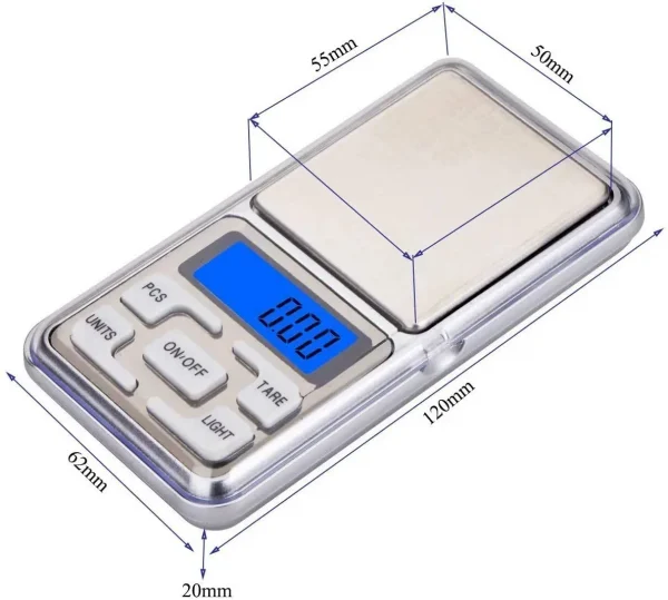 مقياس صغير 500 جرام/300 جرام/200 جرام/100 جرام × 0.01 جرام /0.1 جرام دقة ميزان مجوهرات رقمي إلكتروني دقيق ميزان جيب للذهب