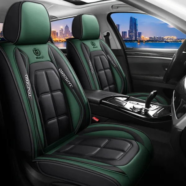 جلد صناعي متعدد الألوان - أغطية مقاعد السيارة ذات المظهر: ملاءمة عالمية، مثالية لتعزيز التصميم الداخلي التلقائي والحماية