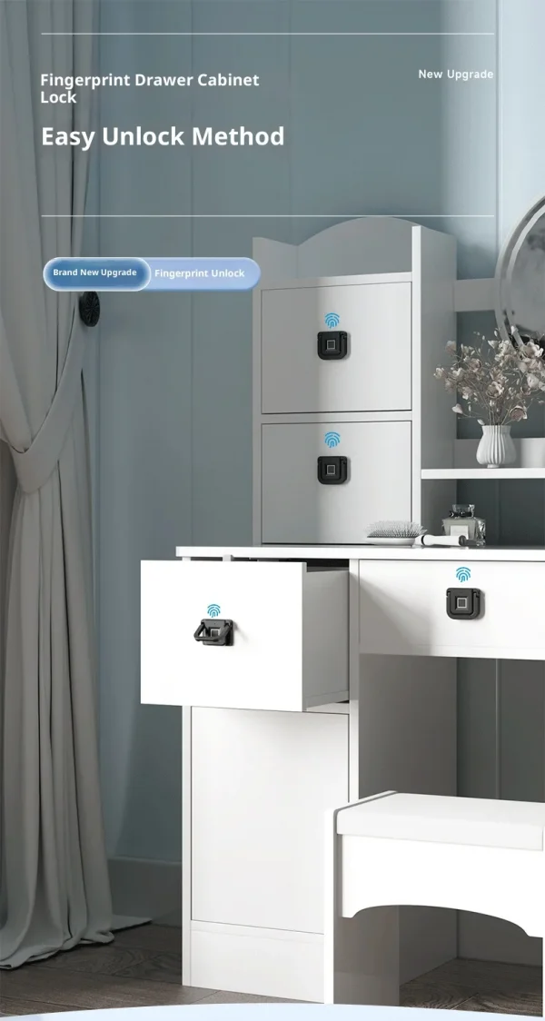 Office Cabinet Fasten Smart Fingerprint Lock Anti-theft Household Drawer Locks Electronic Bedside Secure Eas Install Locker Shut