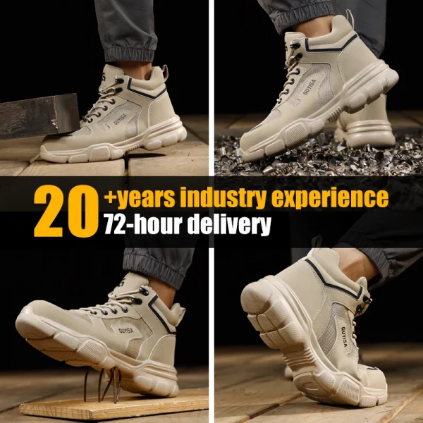 🔹 حذاء أمان رجالي مضاد للسحق والثقب