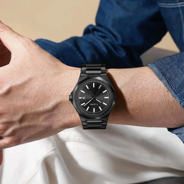 تومي الأعمال الفاخرة ساعة رجالية هدية مجموعة صناديق وردة عالية الجودة الذهب حالة بسيطة ومتعددة الاستخدامات ساعة كوارتز Relogio Masculino