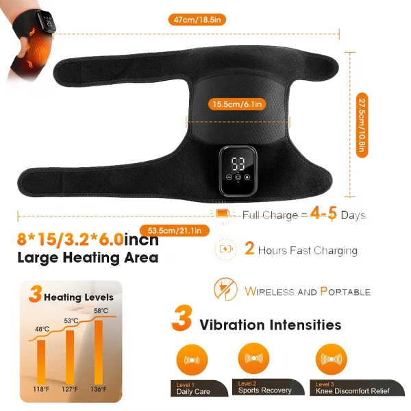 3 في 1 لوحة التدفئة الكتف الركبة دعامة المرفق لالتهاب المفاصل الساخن ضغط حزام تدليك المفاصل تعزيز الدورة الدموية نيباد