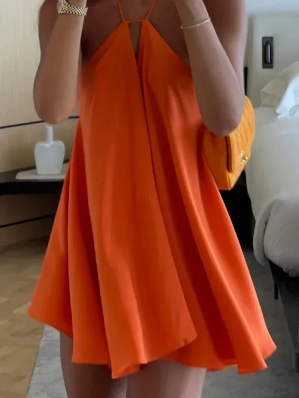 فساتين مثيرة للحفلات مكشوفة الأكتاف 2026 فستان نسائي أنيق بدون أكمام للشاطئ مجوف بدون ظهر فساتين صيفية للسيدات في الشارع العالي