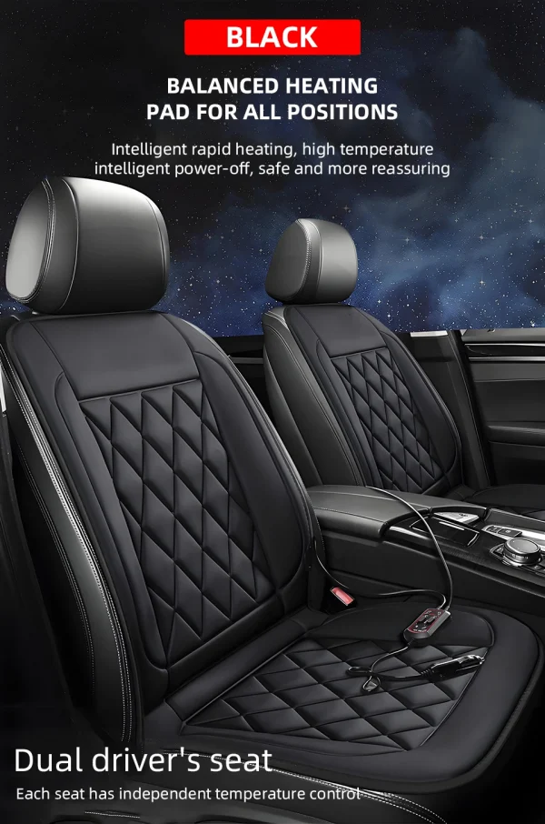 12 فولت مقاعد السيارة العالمية ساخنة وسادة التدفئة السريعة مقعد السيارة يغطي الشتاء الدافئ اكسسوارات السيارات منصات التدفئة المتاحة الأسود والأحمر