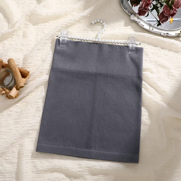 1 قطع الربيع الصيف جديد عالية الخصر مطاطا الأعمال المرأة البسيطة تنورة سوداء التخسيس محبوك نصف الجسم تنورة العمل المهني