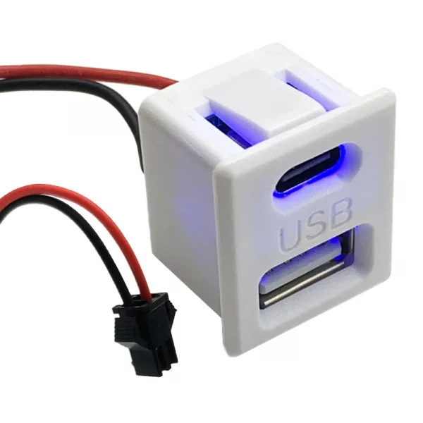 USB female seat type-c double socket usb a female, lamp charging socket power socket with cable connector