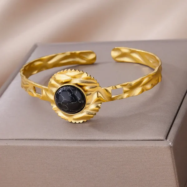 طبقة مزدوجة يترك الإسورة للنساء مطلية بالذهب مفتوحة الفولاذ المقاوم للصدأ الكفة الأساور الحد الأدنى مجوهرات المعصم Freeshipping البنود