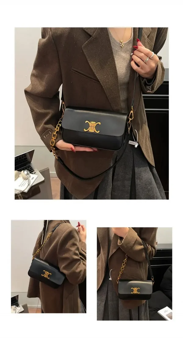 حقيبة كتف مكعبة الشكل، مربعة الشكل مدمجة مع سلسلة مصقولة، تصميم متعدد الاستخدامات للحمل في اتجاهين، مظهر جديد لعام 2026