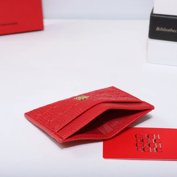 حامل بطاقات جديد من CH بنقش، محفظة بطاقة ائتمان رفيعة وبسيطة للنساء والرجال، حقيبة بطاقات هوية محمولة مع فتحات متعددة