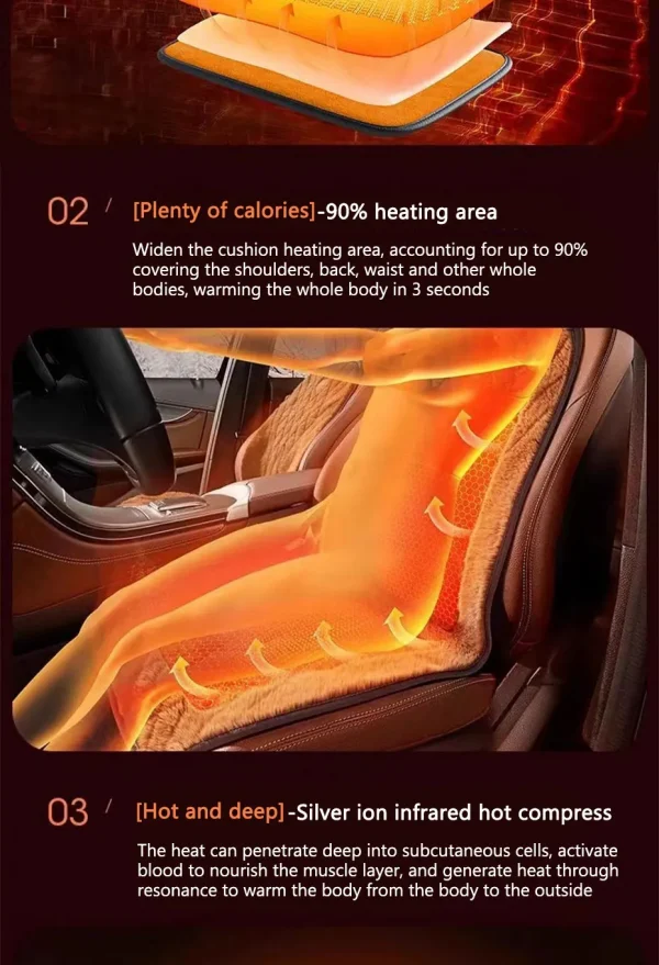 Seametal التدفئة وسادة مقعد السيارة تيار مستمر 12 فولت التدفئة السريعة مقعد السيارة سخان الشتاء الحرارية أفخم وسادة مقعد العالمي لسيدان/Suv