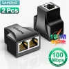 SAMZHE Ethernet Adapter Lan Cable Extender Splitter for Internet Connection Cat6 RJ45 Splitter Coupler Contact Modular Plug