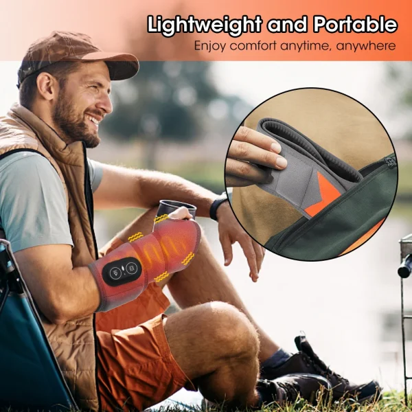 حامي المعصم التدفئة اللاسلكية 660nm و 850nm الضوء الأحمر الساخن ضغط معصمه 3 مستويات الكهربائية الاهتزاز تدليك اليد المعصم هدفين