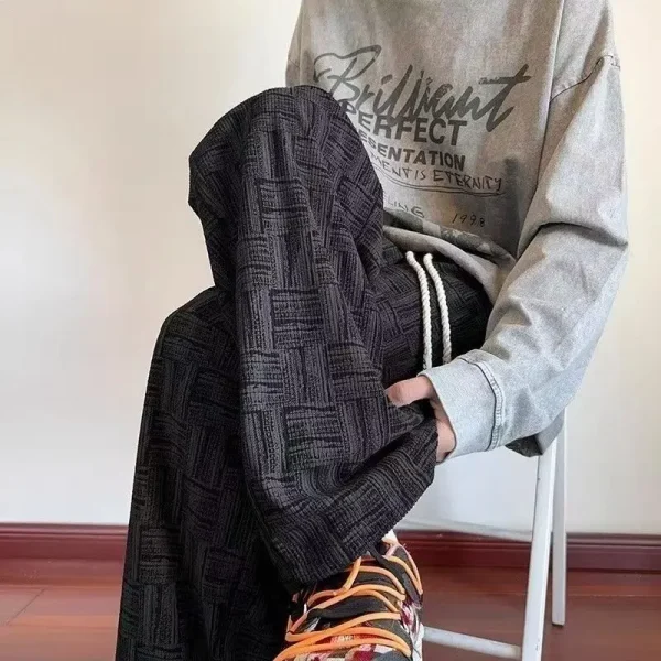 Summer Straight Chino Corduroy Men's Spring New Fashion Retro Sports Pants Loose Wide-legged Casual