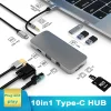 USB C HUB نوع C الفاصل إلى HDMI-4K محطة إرساء محول الكمبيوتر المحمول مع PD SD TF RJ45 Thunderbolt 3 لماك بوك اير M1 باد برو