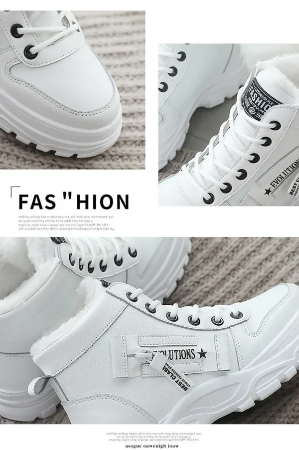 أحذية رياضية نسائية شتوية برباط للكاحل أحذية نسائية بكعب مسطح أحذية تشيلسي أو أنبوب لمواسم الخريف والربيع