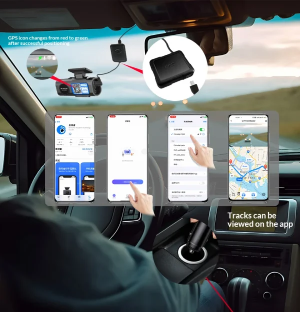 داش كام 4K UHD تسجيل كاميرا السيارة DVR للرؤية الليلية مسجل فيديو مدمج واي فاي دعم نظام تحديد المواقع 24H وقوف السيارات