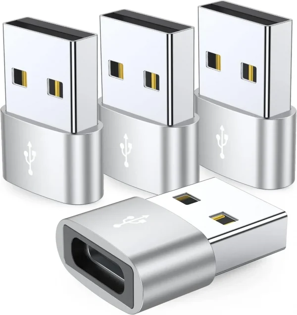 4 عبوات من محول كابل USB C أنثى إلى USB ذكر من النوع C إلى USB A، متوافق مع iPhone iPad وSamsung Galaxy Pixel