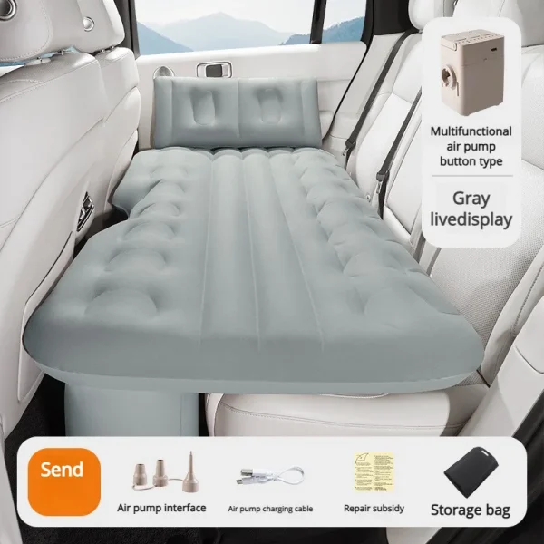 مرتبة هوائية خلفية للسفر أوتوماتيكية للسيارة، سرير محمول ذكي AI قابل للنفخ للنوم في السيارة