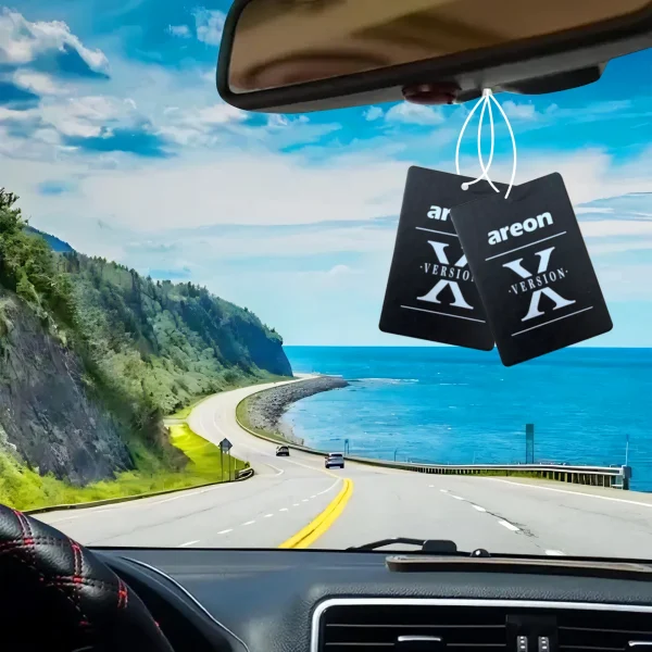 معطرات هواء السيارة عالية الجودة [الشكل X]، والتي يمكن استخدامها كزينة لمرايا الرؤية الخلفية للسيارة، متوفرة في مجموعات